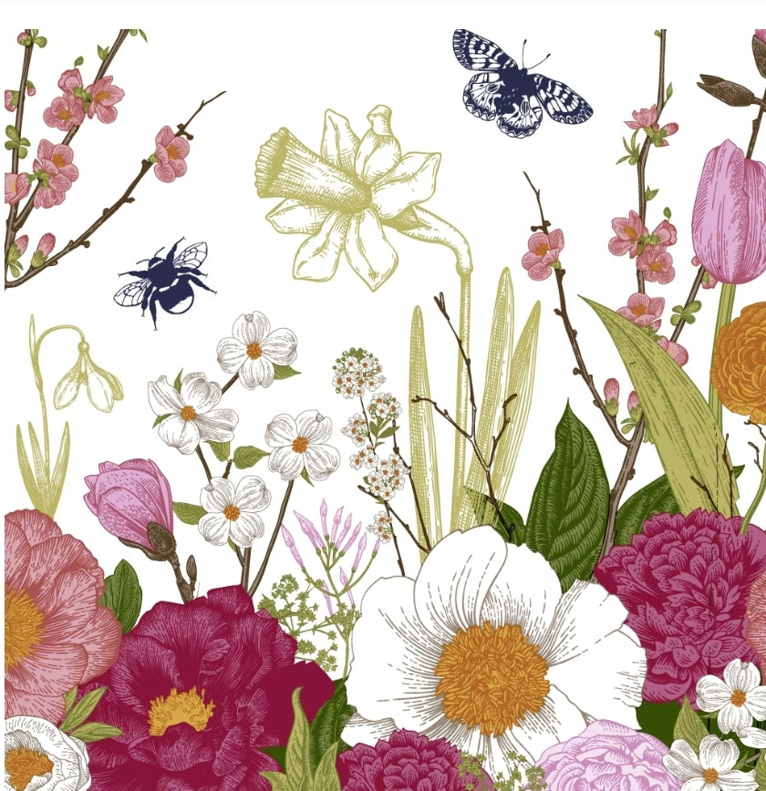 Flower Garden Cocktail Size Napkins