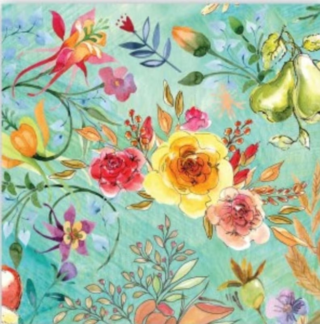 Bright Flowers Yellow Roses Cocktail Size Napkins
