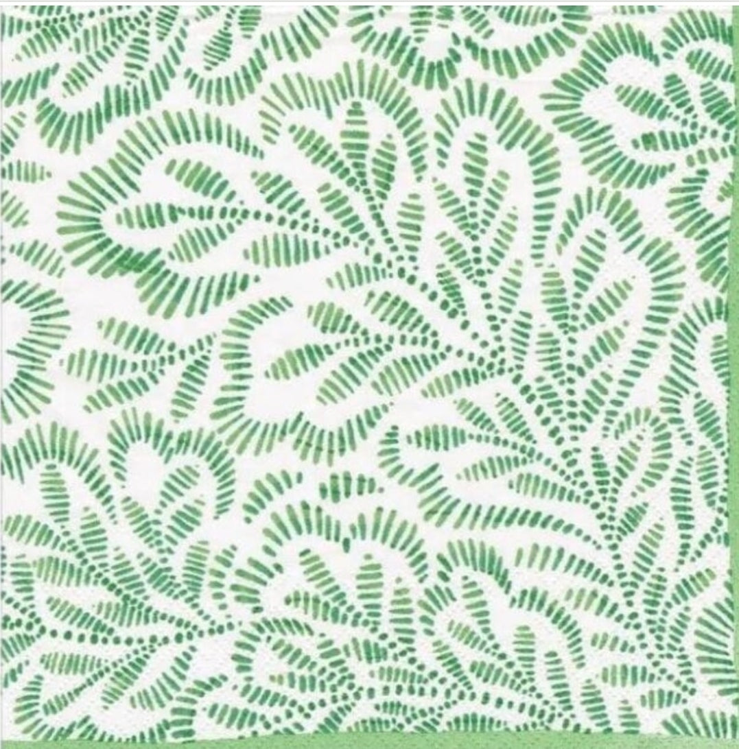 Green Leaf Cocktail Size Napkins