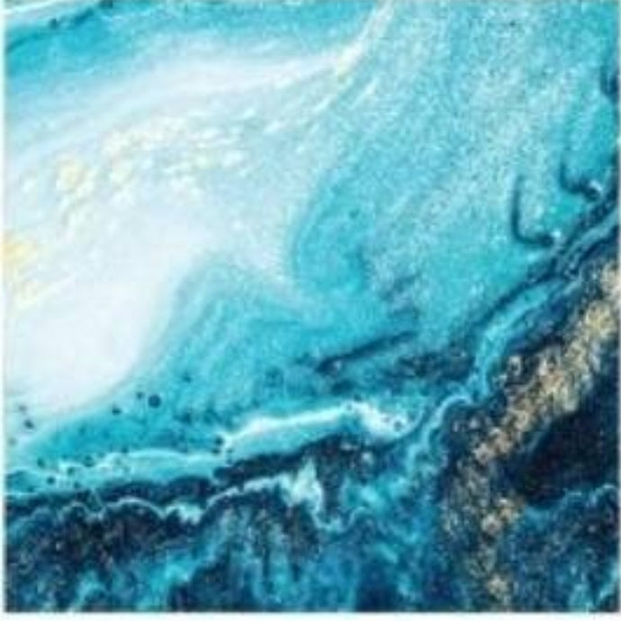 Ocean Abstract Wave Cocktail Size Napkins