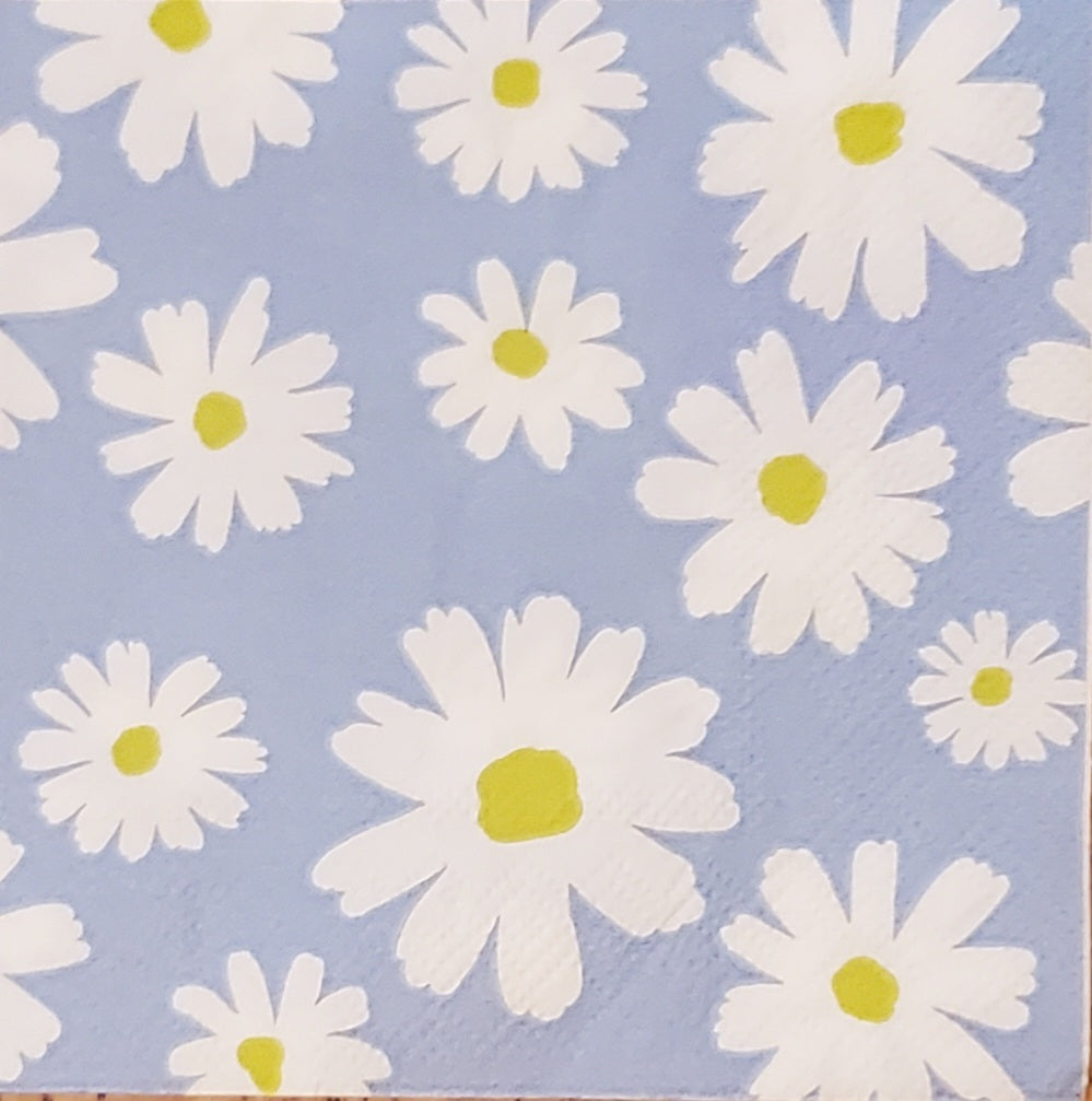 Daisy Blue Cocktail Size Napkins