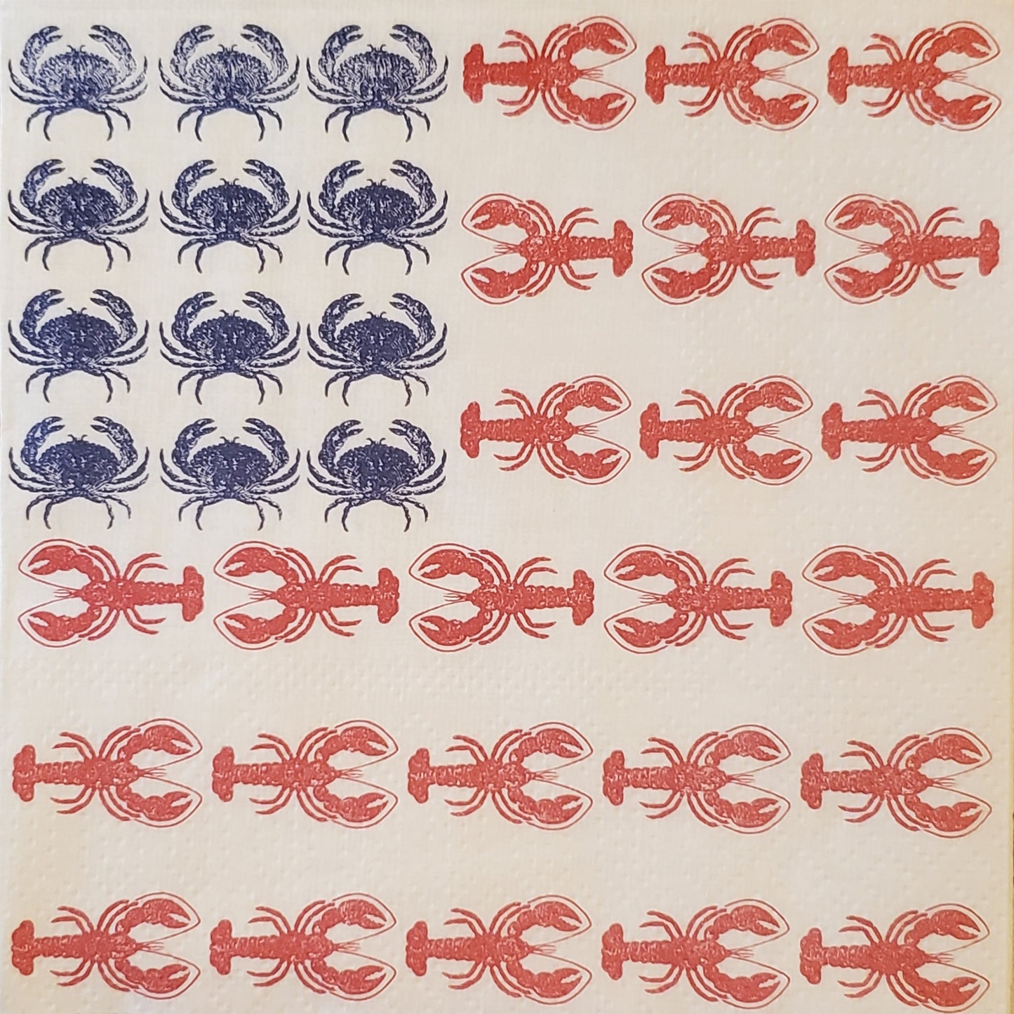 Patriotic Crab & Lobster Cocktail Size Napkins