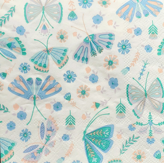 Moth & Butterfly Cocktail Size Napkins