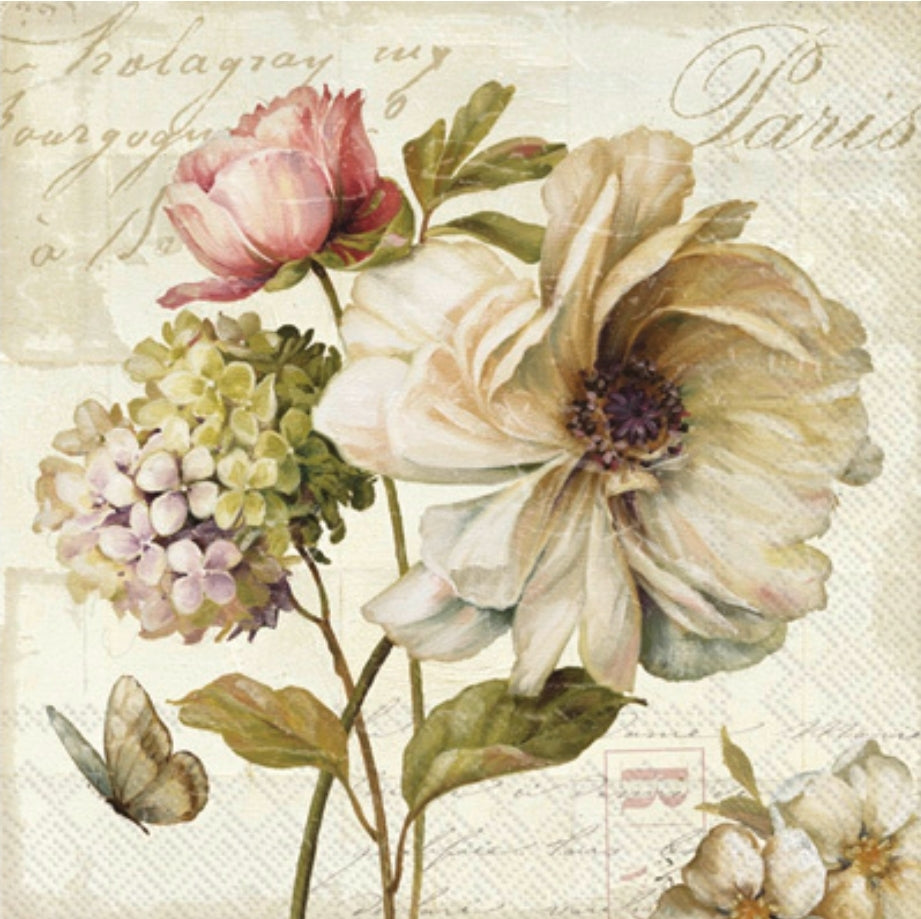 Rose Portrait Luncheon Size Napkins