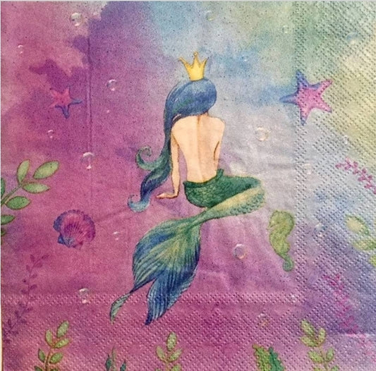 Mermaid Queen Luncheon Size Napkins