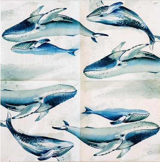 Whale Cocktail Size Napkins