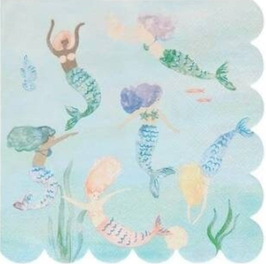 Mermaids Luncheon Size Napkins