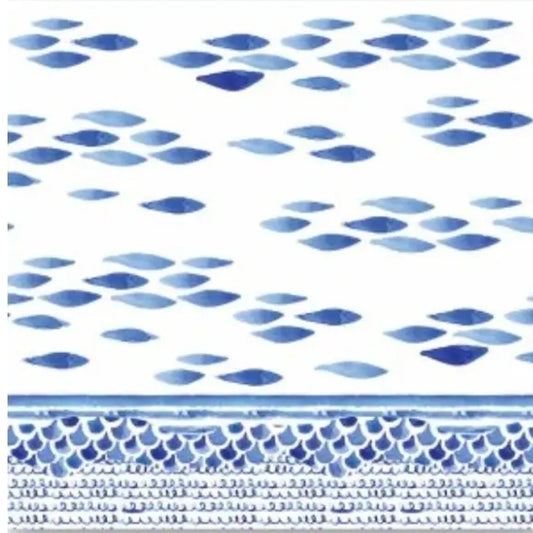 Blue & White Fish Cocktail Size Napkins