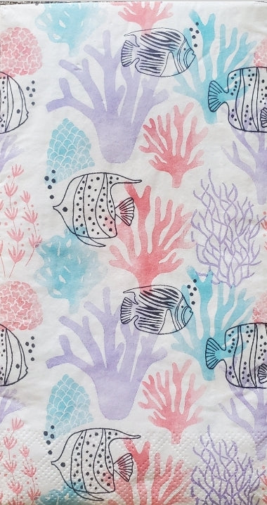 Fish & Coral Guest Size Napkins