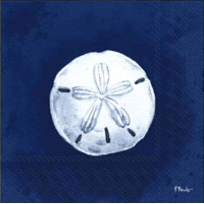 Blue & White Sand Dollar Cocktail Size Napkins