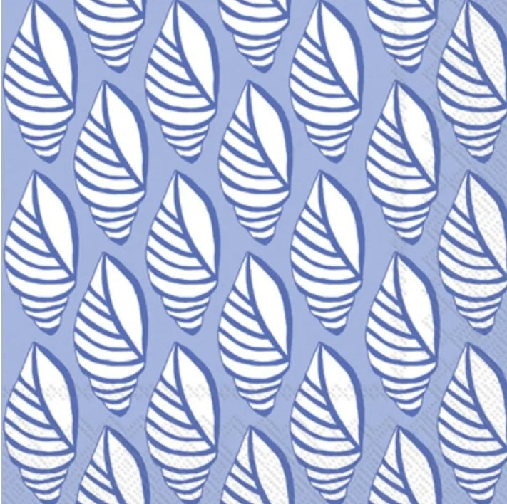 Blue & White Shell Cocktail Size Napkins