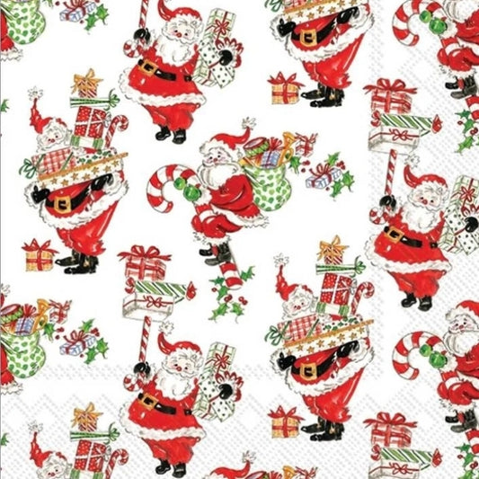 Happy Santa Collage Luncheon Size Napkins