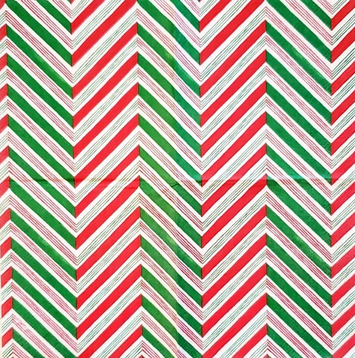 Christmas Candy Cane Stripe Cocktail Size Napkins