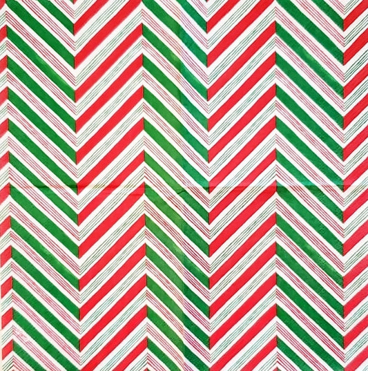 Christmas Candy Cane Stripe Cocktail Size Napkins