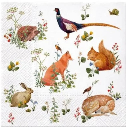 Fox & Forest Animals Luncheon Size Napkinss