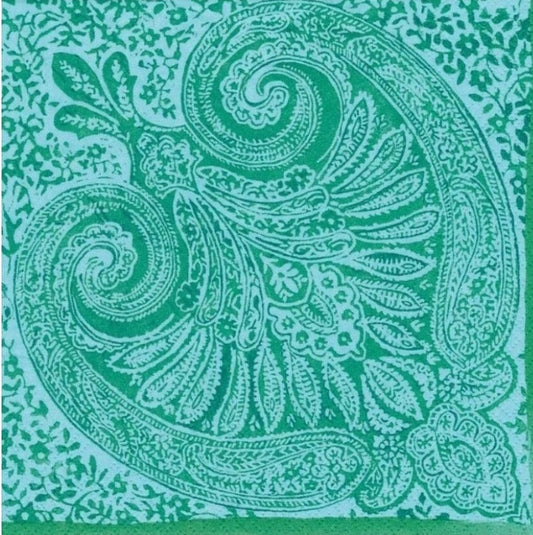 Paisley Green Cocktail Size Napkins