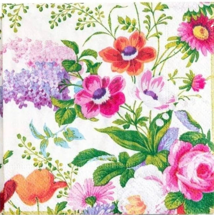 Pink Rose & Lilac Garden Cocktail Size Napkins