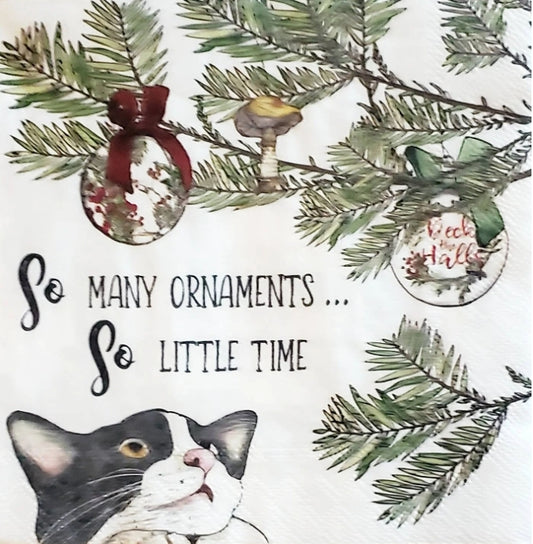 Merry Christmas Cats Cocktail Size Napkins