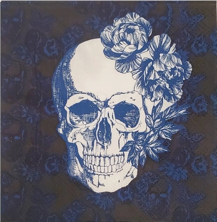 Skull with Butterflies Cocktail Size Napkins