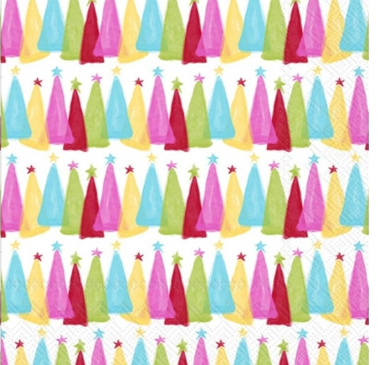 Christmas Tree Colors Cocktail Size Napkins