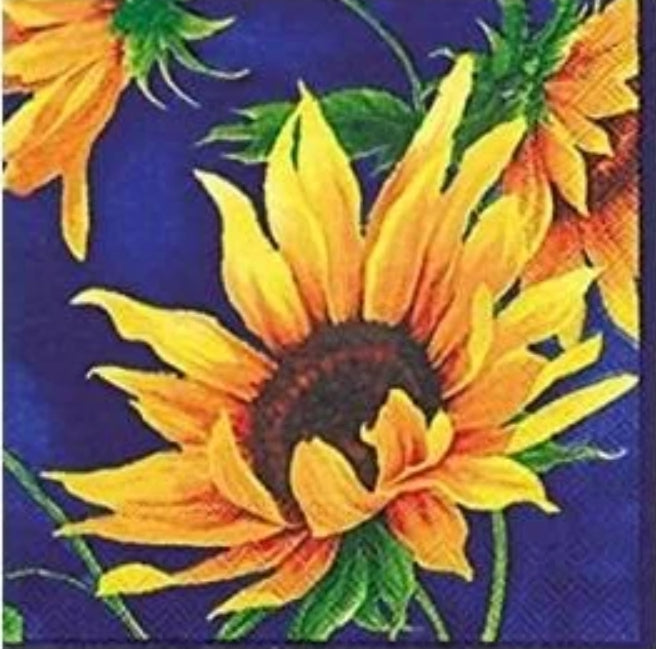 Sunflower Blue Cocktail Size Napkins