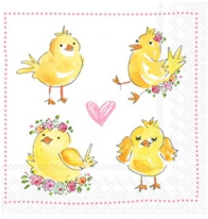 Easter Chicks Cocktail Size Napkins