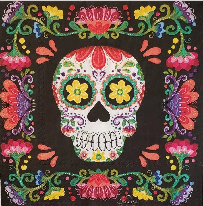 Skull of El Dia Luncheon Size Napkins