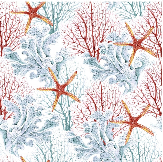 Coral & Starfish Luncheon Size Napkins