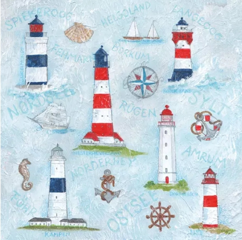 Lighthouses Luncheon Size Napkins