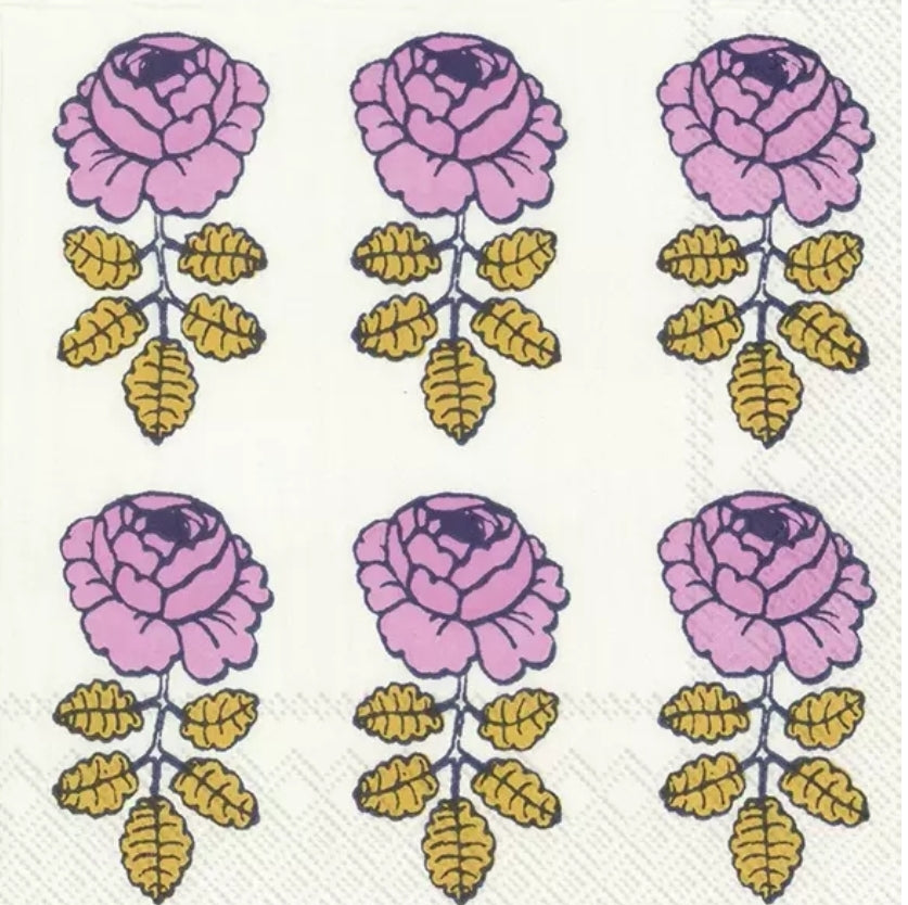 Rose Emblem Cocktail Size Napkins