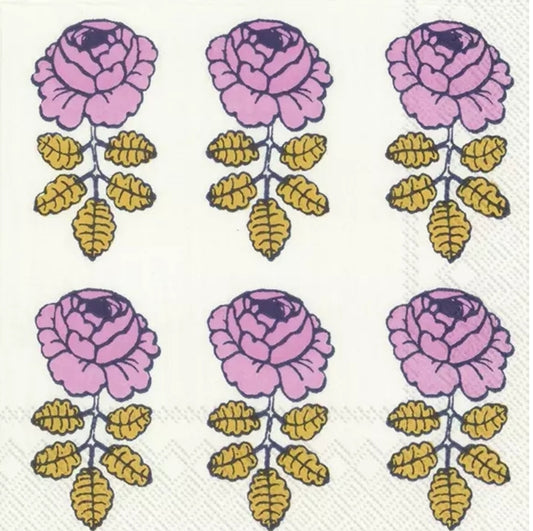 Rose Emblem Cocktail Size Napkins