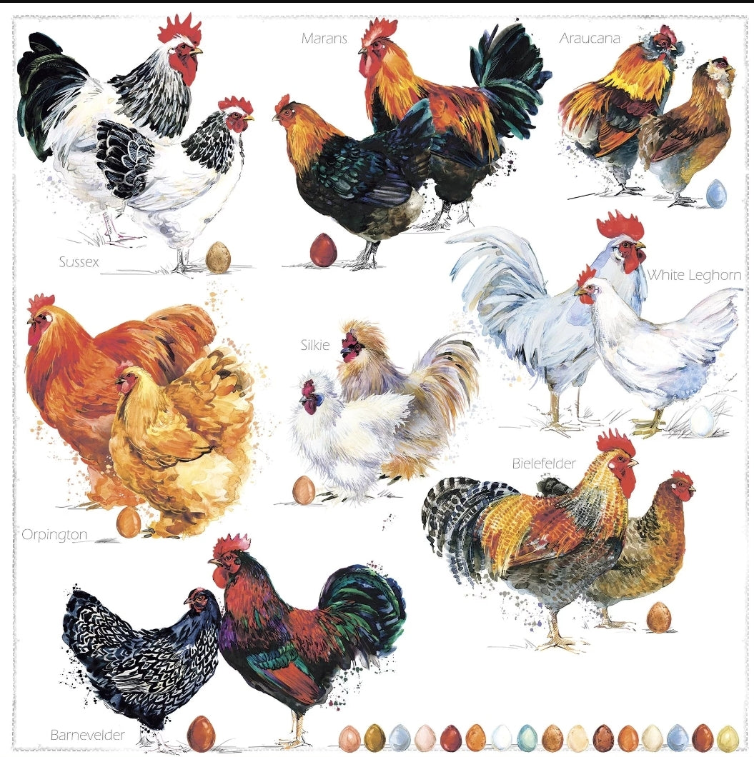 Chicken Luncheon Size Napkins