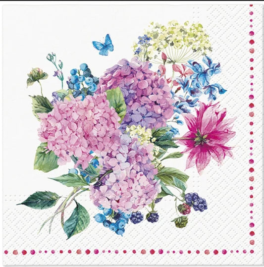 Hydrangea Luncheon Size Napkins