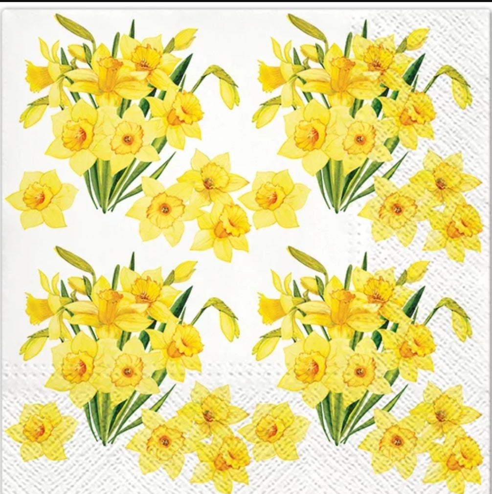 Daffodil Flowers Luncheon Size Napkins