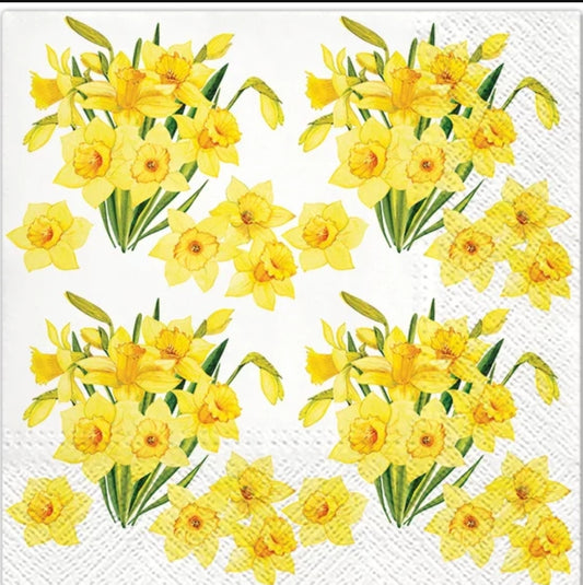 Daffodil Flowers Luncheon Size Napkins