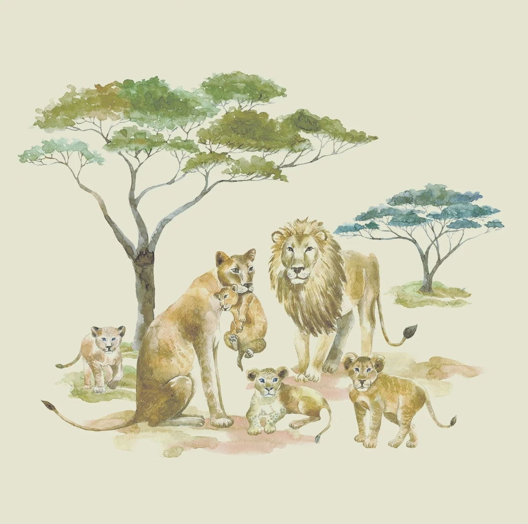 Lion Family Cocktail Size Napkins