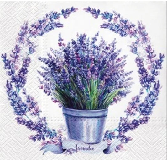 Lavender Wreath Luncheon Size Napkins