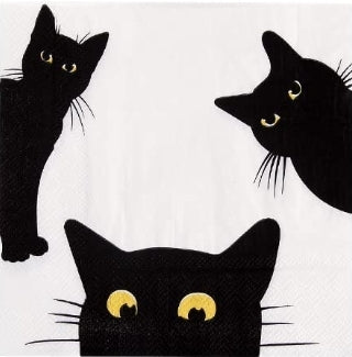 Cat in Black Luncheon Size Napkins