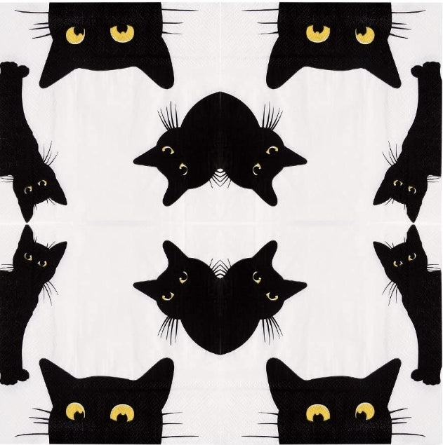 Cat in Black Luncheon Size Napkins