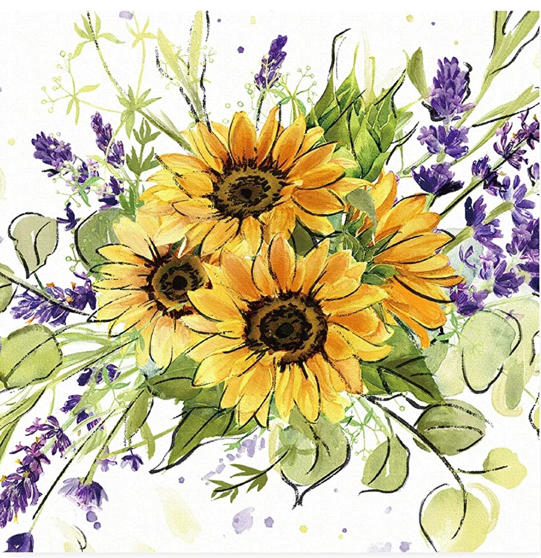 Sunflower Bouquet Luncheon Size Napkins