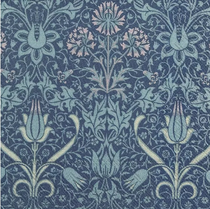 Blue Flower William Morris Luncheon Size Napkins