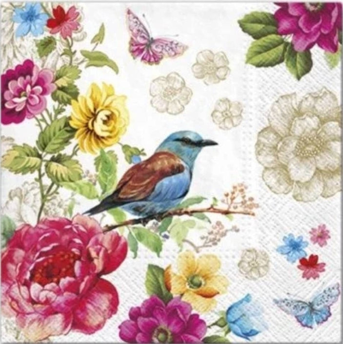 Bird & Roses Luncheon Size Napkinss