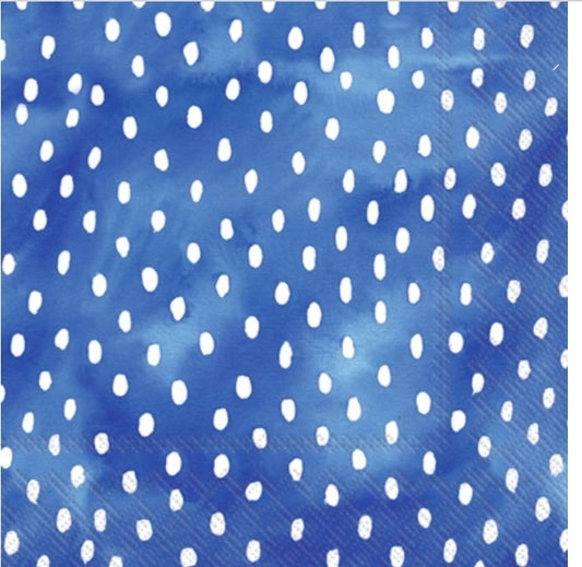 Blue Ocean Polka Dots Cocktail Size Napkins