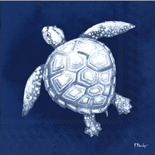 Turtle in Blue Cocktail Size Napkins