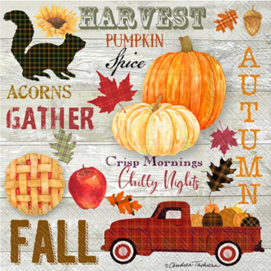 Fall Collage Cocktail Size Napkins