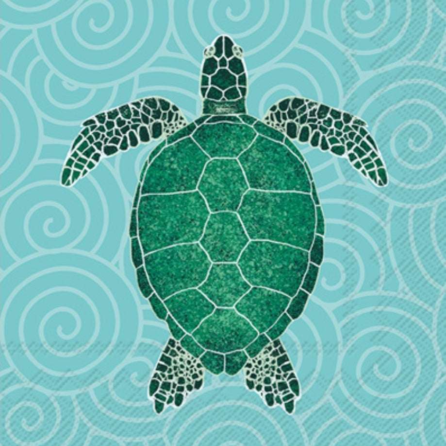 Turtle in Green Cocktail Size Napkins