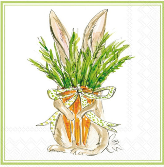 Bunny Rabbit Carrots Cocktail Size Napkins