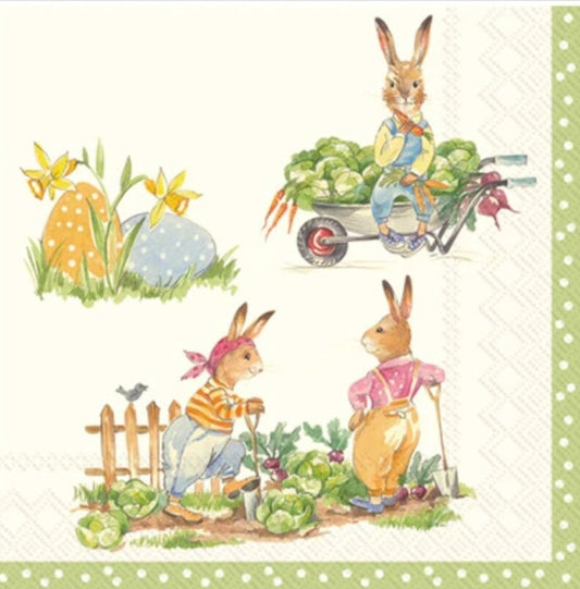 Bunny Farm & Family Cocktail Size Napkins