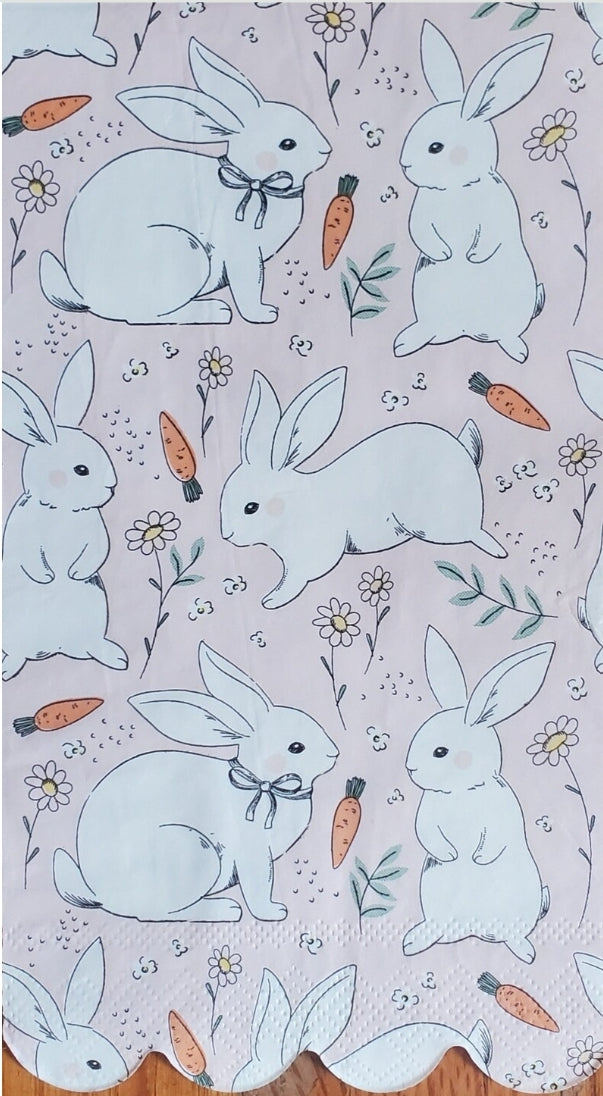 Bunny Carrots Collage Guest Size Napkins