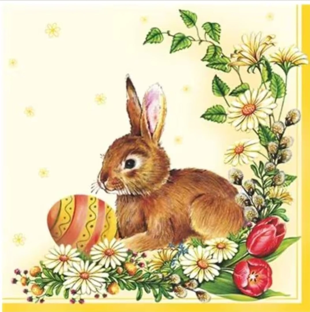 Vintage Easter Bunny Luncheon Size Napkins